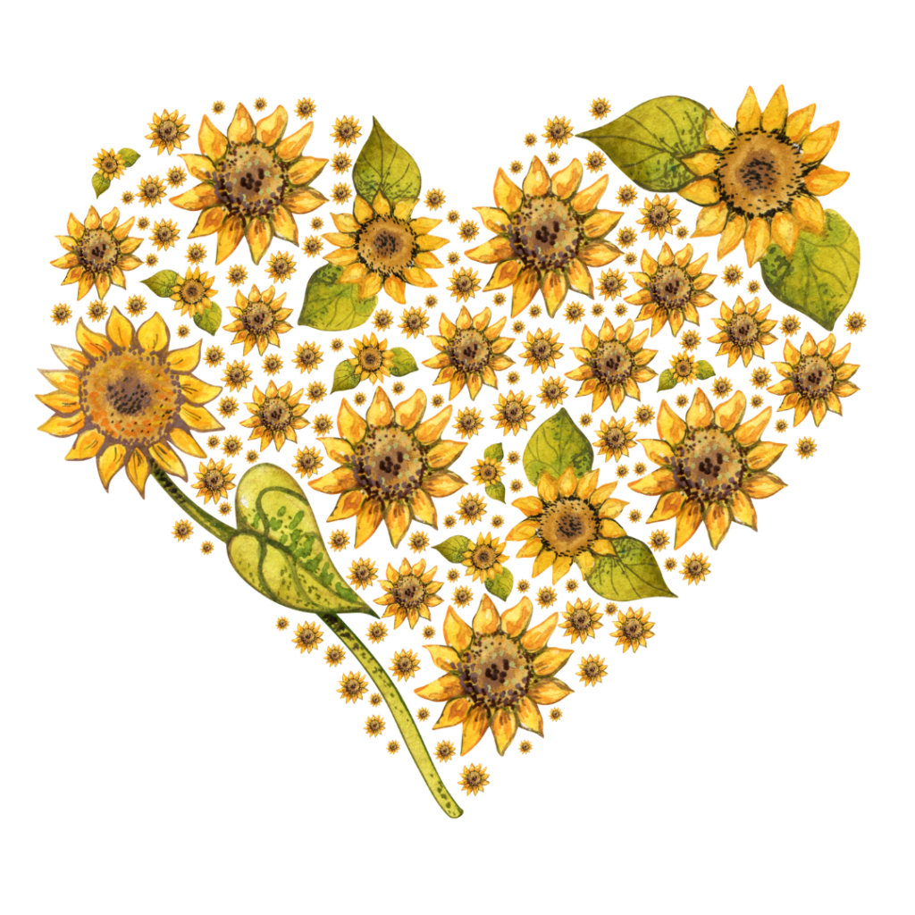 Heart Made of Sunflowers