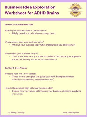 Business Idea Exploration for ADHD Brains