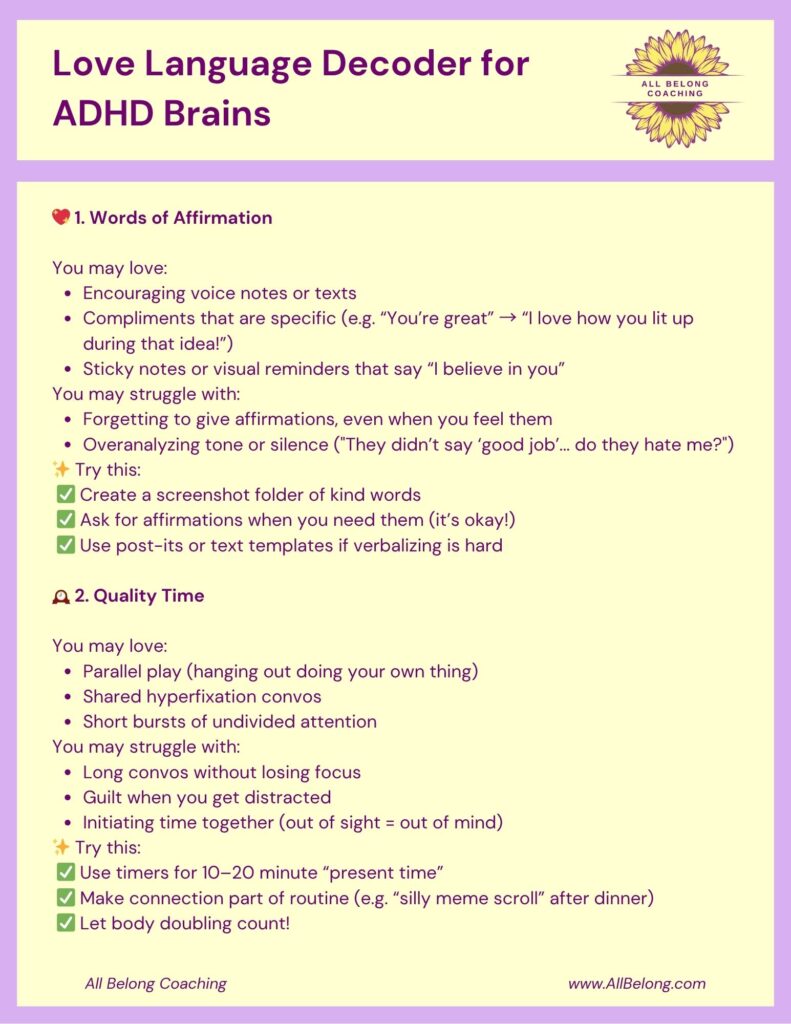 Love Language Decoder for ADHD Brains